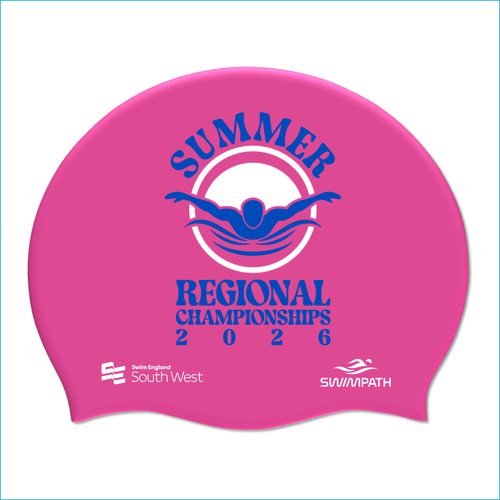 Swim England South West Summer Regional Championships 2026 Silicone Suede Swimming Cap - Pink-Event-Swim England South West-SwimPath