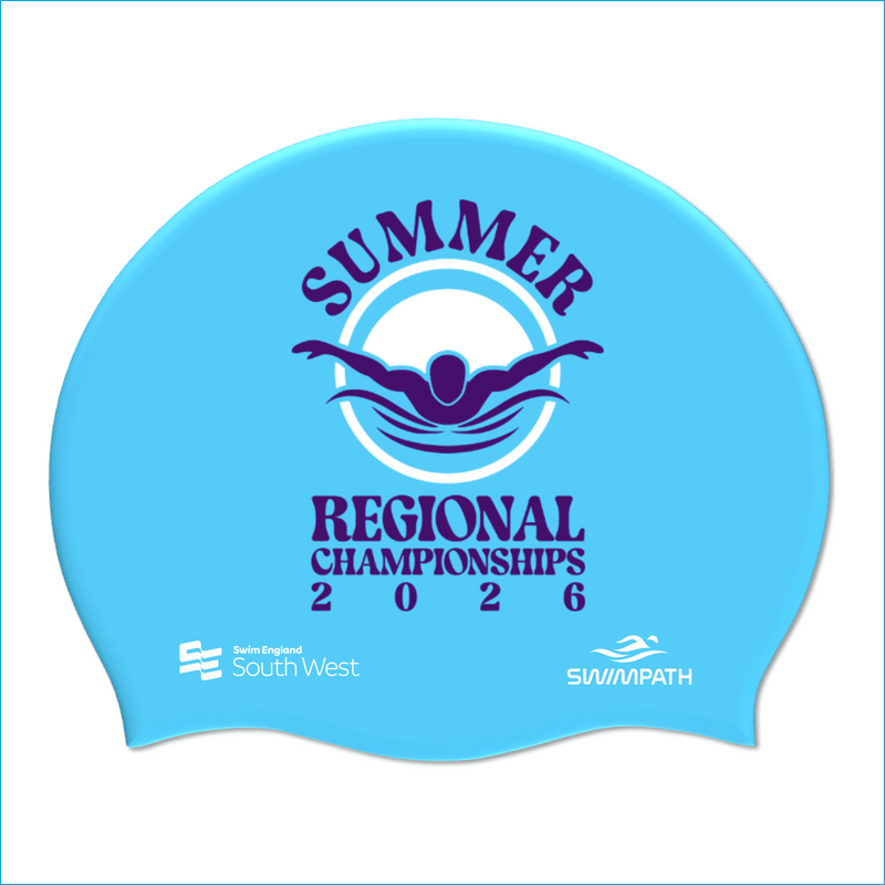 Swim England South West Summer Regional Championships 2026 Silicone Suede Swimming Cap - Sky Blue-Event-Swim England South West-SwimPath