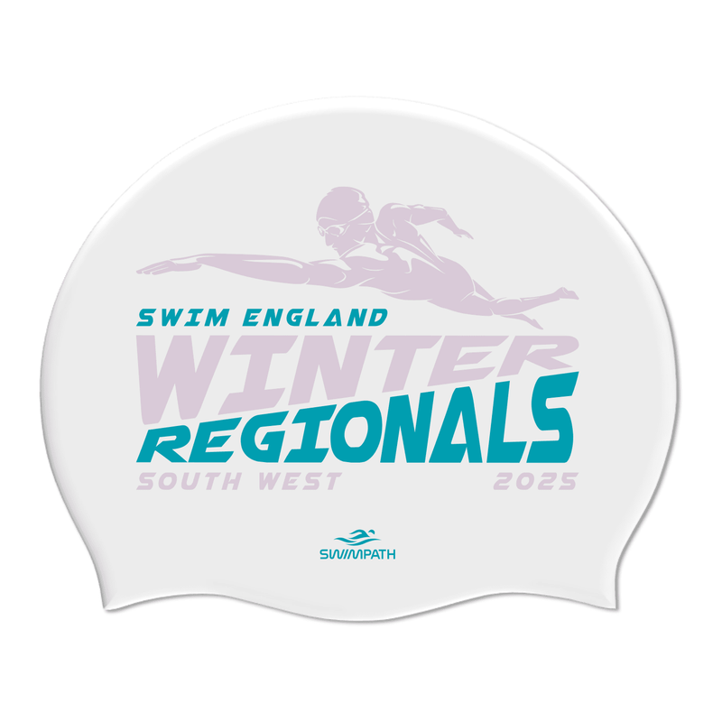 Swim England South West Winter Regionals 2025 Silicone Suede Swimming Cap - White-Event-Swim England South West-SwimPath