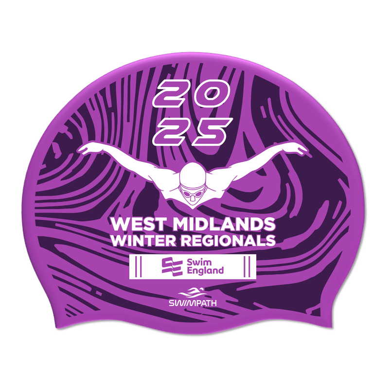 Swim England West Midlands Winter Regionals 2025 Silicone Suede Swimming Cap - Violet-Event-Swim England West Midlands-SwimPath