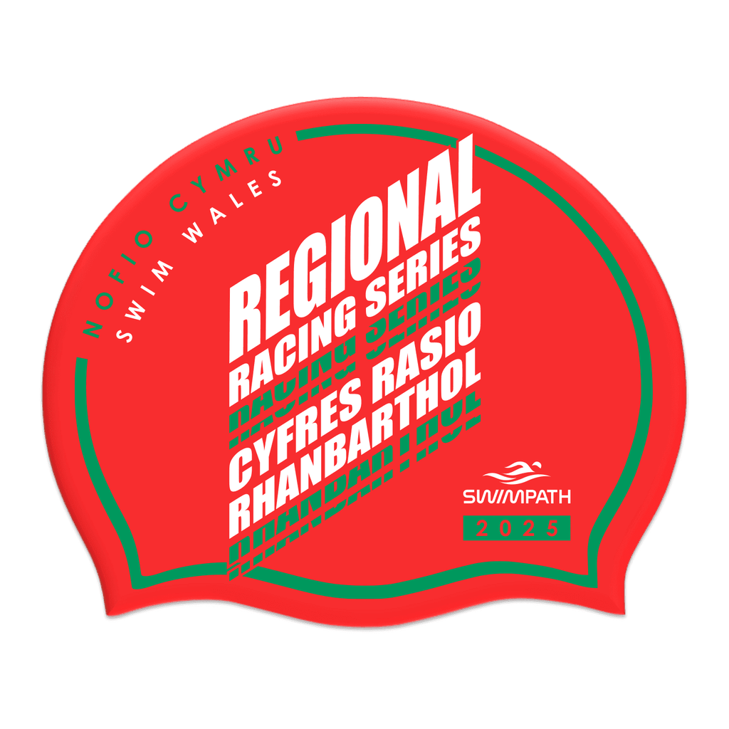 Swim Wales Regional Racing Series 2025 Silicone Suede Swimming Cap - R ...