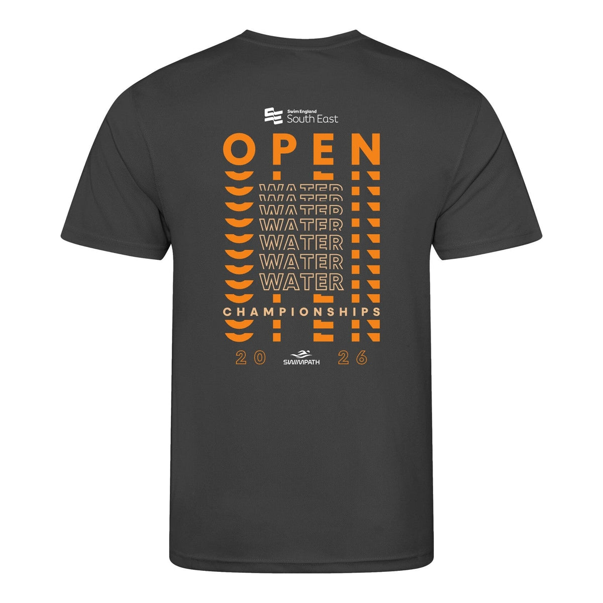 Swim England South East Open Water Championships 2026 T-Shirt - Charcoal-Event-Swim England South East-SwimPath