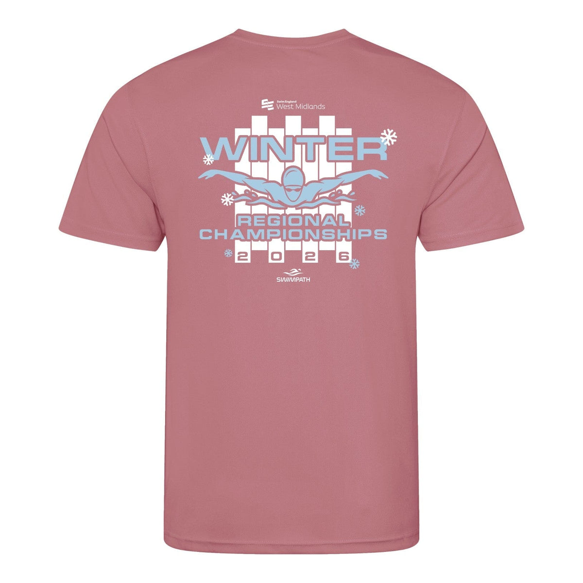 Swim England West Midlands Winter Regional Championships 2026 T-Shirt - Dusty Pink