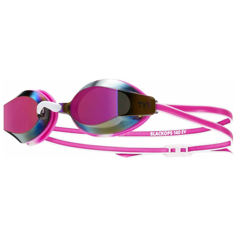 TYR Blackops 140 EV Junior Fit Mirror Racing Goggles - Pink/White-Goggles-TYR-SwimPath