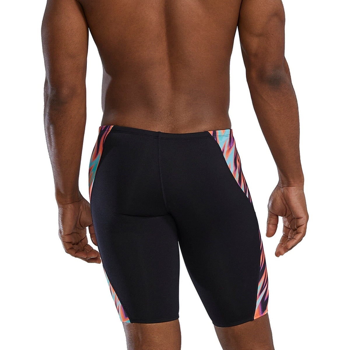 TYR Disarray Durafast Elite Blade Splice Men's Jammer - Orange/Multi-Training Jammers-TYR-SwimPath