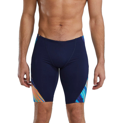 TYR Riptidal Durafast Elite Blade Splice Men's Jammer - Teal/Orange-Training Jammers-TYR-SwimPath