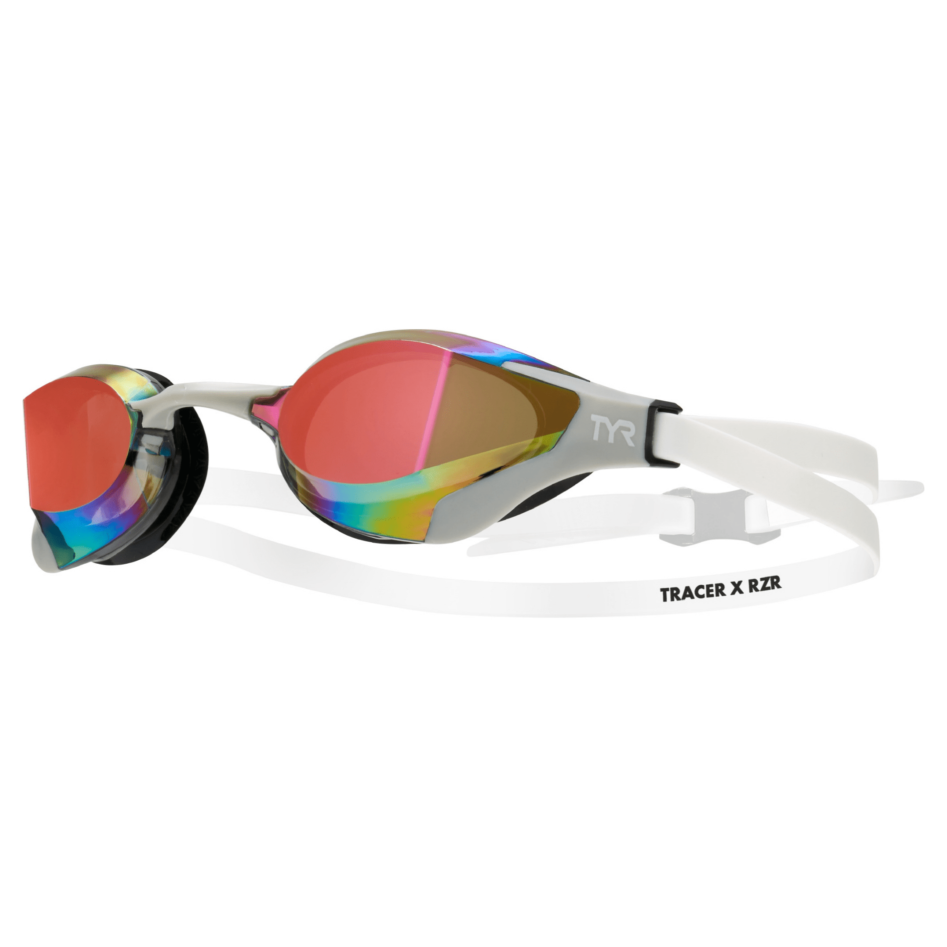 TYR Tracer-X RZR Mirrored - White/Grey-Goggles-TYR-SwimPath