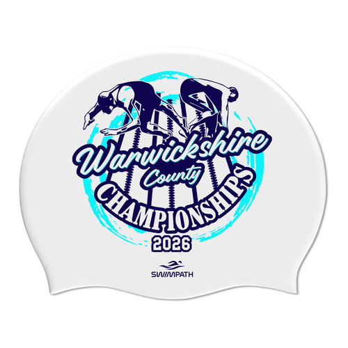 Warwickshire ASA County Championships 2026 Silicone Suede Swimming Cap - White-Event-Warwickshire-SwimPath