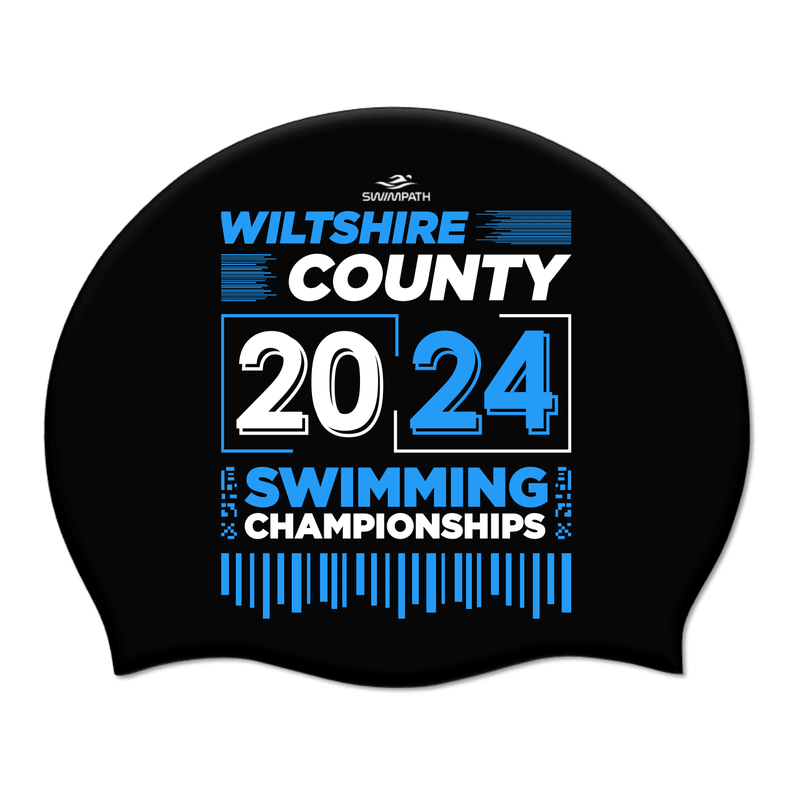 Wiltshire County ASA County Championships 2024 Silicone Suede Swimming Cap - Black-Event-Wiltshire-SwimPath