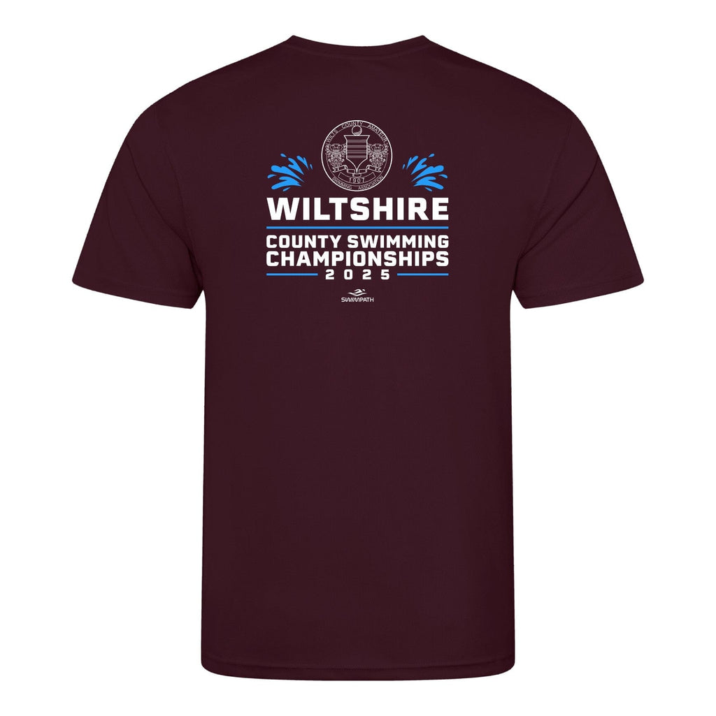 Wiltshire County ASA County Championships 2025 T-Shirt - Burgundy-Event-Wiltshire-SwimPath
