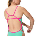 Women's Club Training Solid Tri Back Swimsuit - Turquoise/Pink-Swimsuit-Speedo-SwimPath
