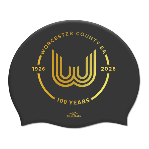 Worcester County ASA County Championships 2026 Silicone Swimming Cap - Black-Event-Worcester-SwimPath
