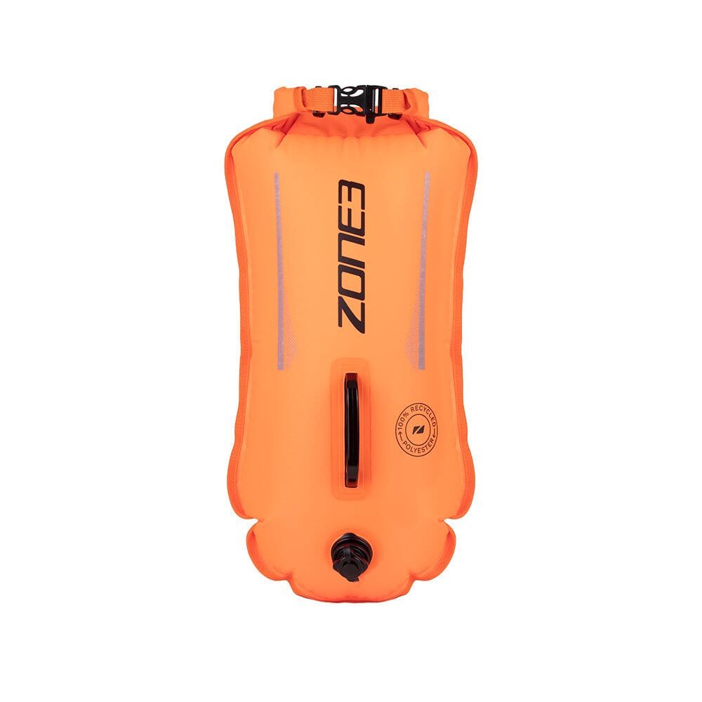 Zone3 Recycled Safety Buoy/Dry Bag 28L - Orange-Training Aids-Zone3-SwimPath