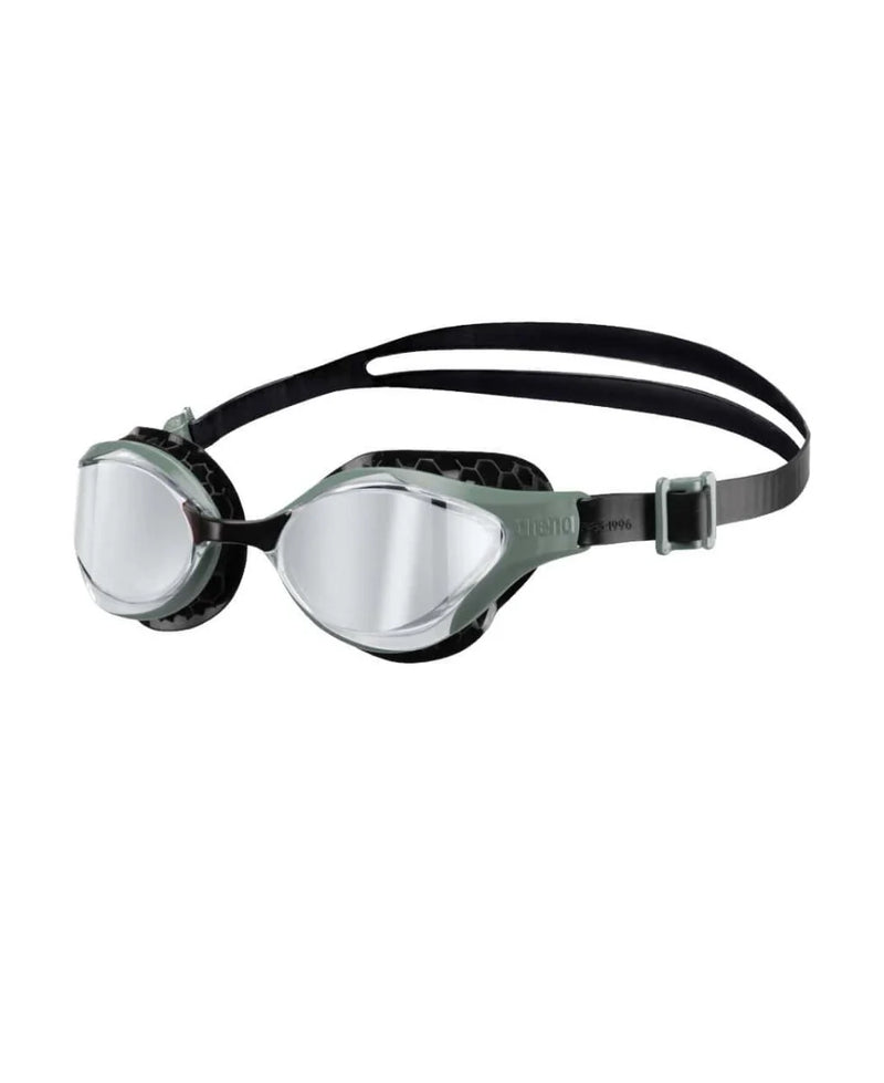 Arena Air Bold Swipe Mirror Goggles - Silver/Dark Olive-Goggles-Arena-SwimPath