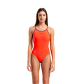 Arena Womens Tie Back Solid - Coral/Plum