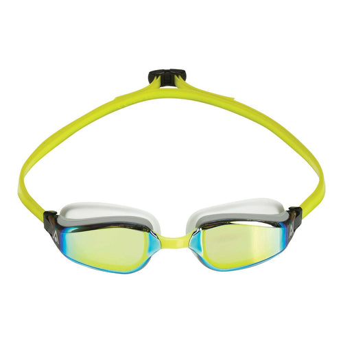 Aqua Sphere Fastlane Titanium Mirror Goggles - White/Yellow-Goggles-Aqua Sphere-SwimPath