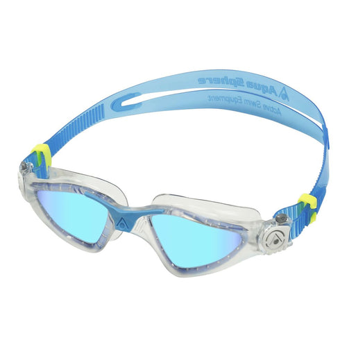 Aqua Sphere Kayenne Swimming Goggles - Clear Turquoise Blue Titanium Mirrored-Goggles-Aqua Sphere-SwimPath
