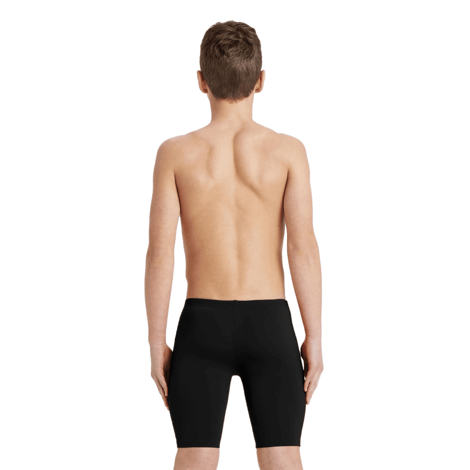 Arena Boy's Team Swim Solid Jammer - Black/White-Training Jammers-Arena-SwimPath