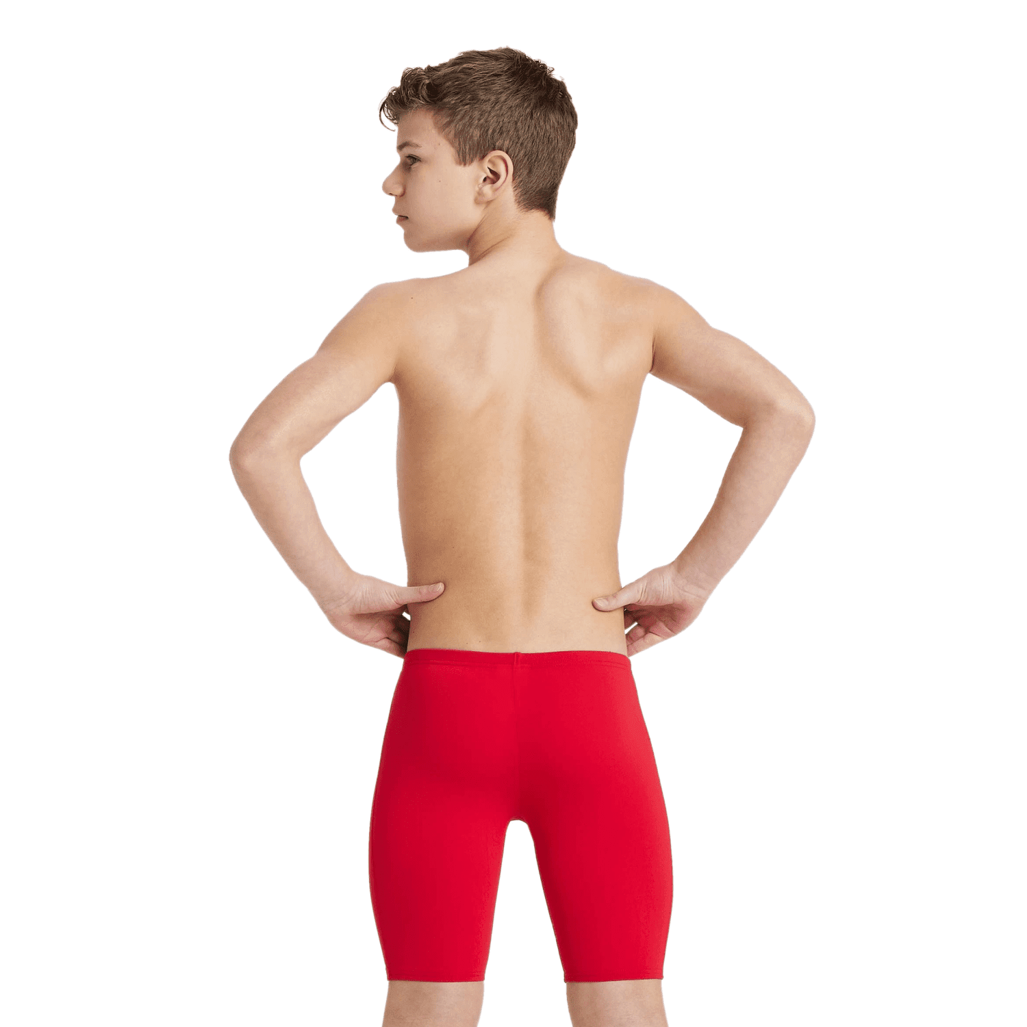 Arena Boy's Team Swim Solid Jammer - Red/White-Training Jammers-Arena-SwimPath