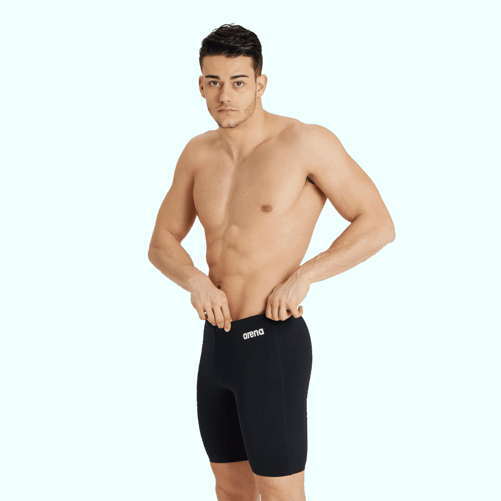 Arena Mens Team Swim Solid Jammer - Black/White-Training Jammers-Arena-SwimPath