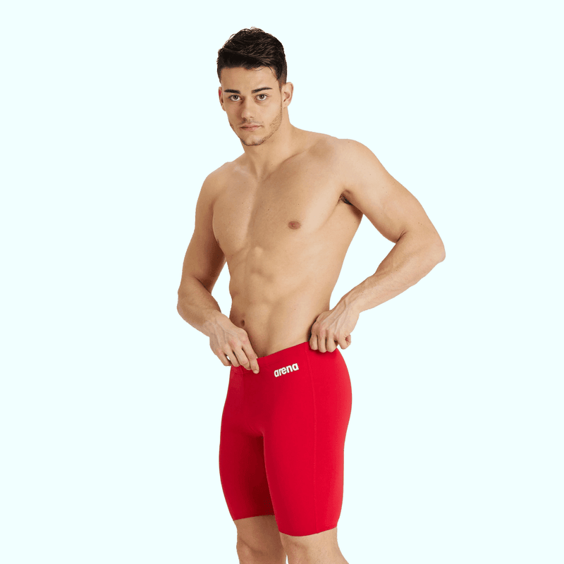 Arena Mens Team Swim Solid Jammer - Red/White-Training Jammers-Arena-SwimPath
