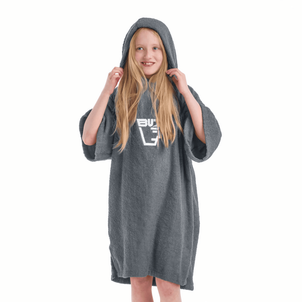 Buz Junior Unisex Hooded Changing Robe - Rock Grey-Changing Robe-Buz-SwimPath