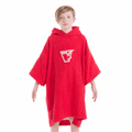 Buz Junior Unisex Hooded Changing Robe - Sunset Red-Changing Robe-Buz-SwimPath