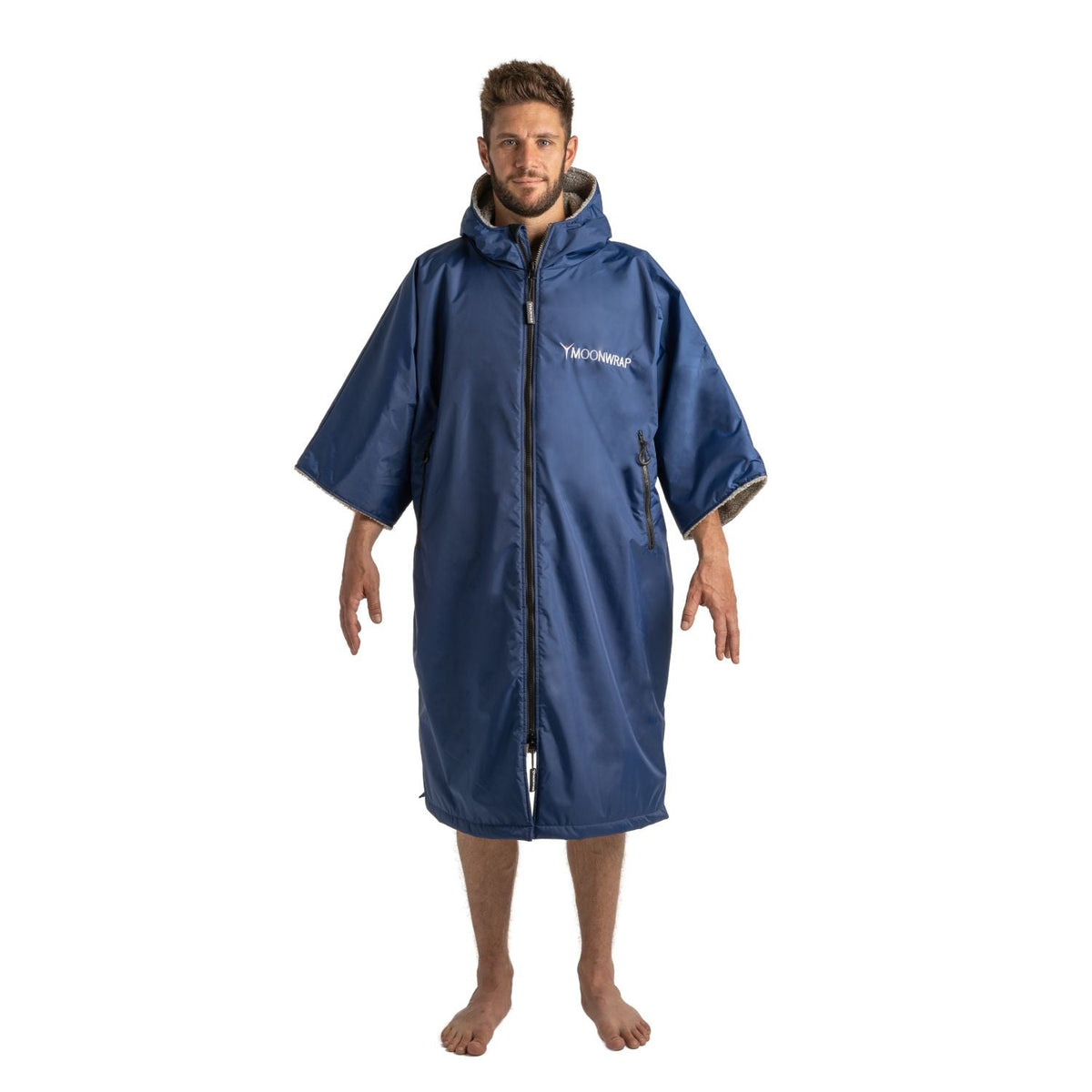 Frostfire Moonwrap Adults Short Sleeve Waterproof Changing Robe - Navy-Changing Robe-Frostfire-SwimPath