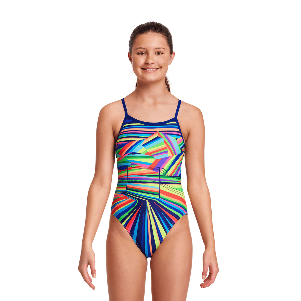 Funkita Land Lines Single Strap Girls Swimsuit-Swimsuit-Funkita-SwimPath