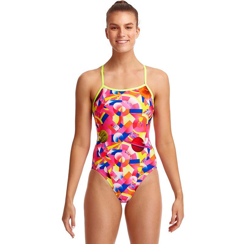 Funkita Pink Pluto Ladies Single Strap Swimsuit-Swimsuit-Funkita-SwimPath