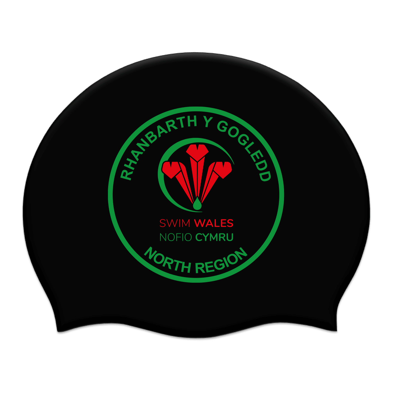 Swim Wales North Region Silicone Suede Swimming Cap - Black-Event-Swim Wales North-SwimPath