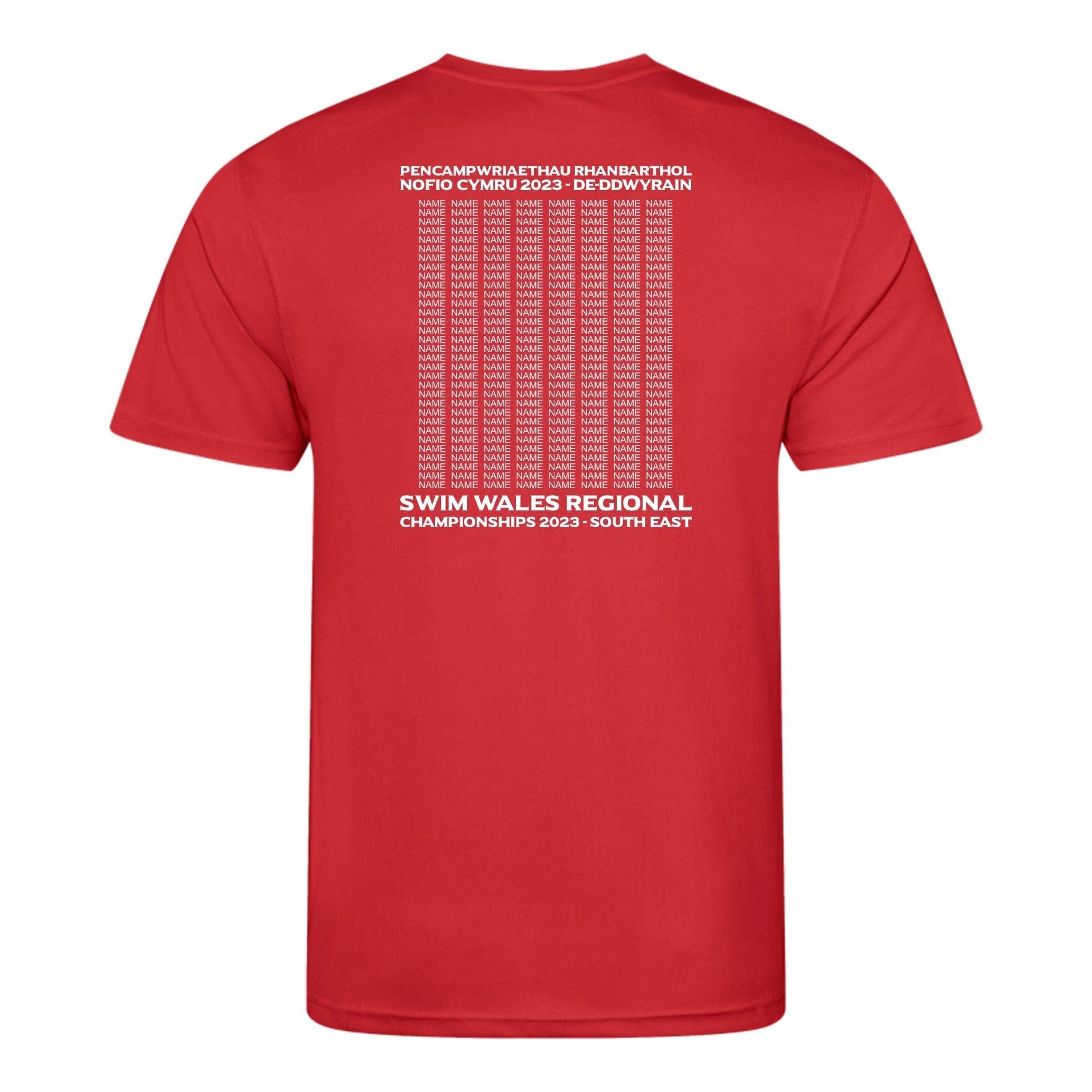 Swim Wales South East Region Regional Championships 2023 T-Shirt - Red-Event-Swim Wales South East-SwimPath