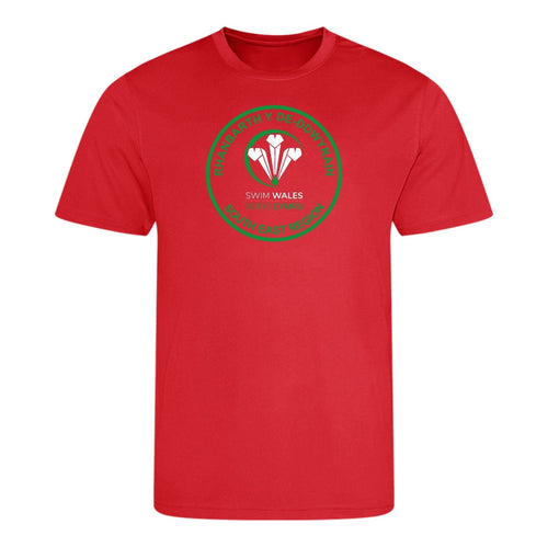 Swim Wales South East Region Regional Championships 2023 T-Shirt - Red-Event-Swim Wales South East-SwimPath