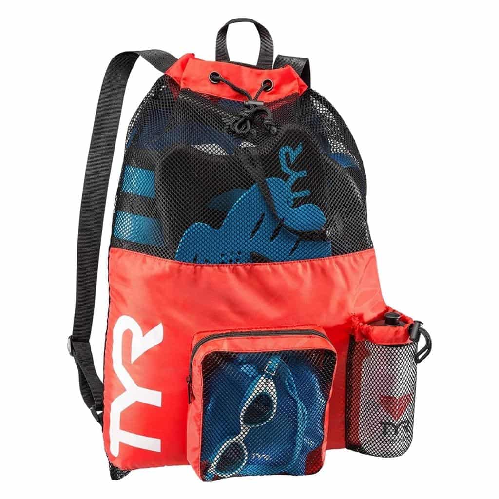 TYR Mesh Mummy Backpack - Red-Bags-TYR-SwimPath